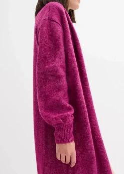 Langer Strickmantel in Hairy Optik