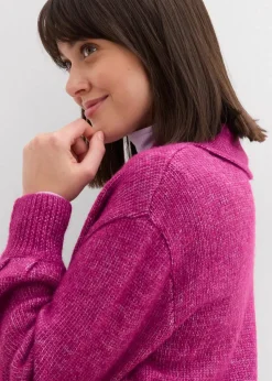 Langer Strickmantel in Hairy Optik