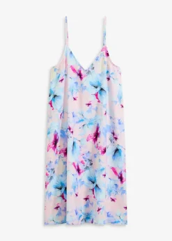 Langes Nachthemd aus glänzendem Satin