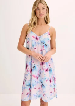 Langes Nachthemd aus glänzendem Satin