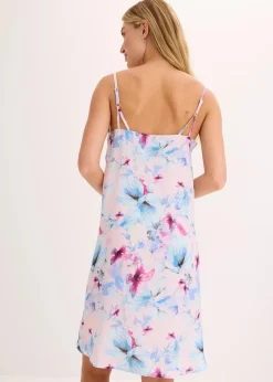 Langes Nachthemd aus glänzendem Satin