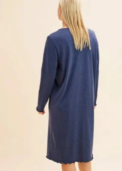 Langes Nachthemd mit Knopfleiste