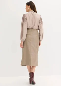 Lederimitat Midi-Wickelrock