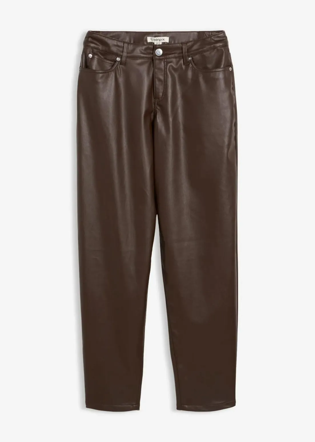 Lederimitat-Hose im Barrel Shape, Mid Waist