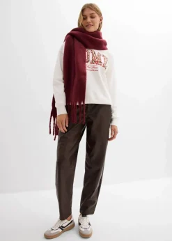 Lederimitat-Hose im Barrel Shape, Mid Waist