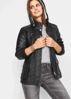 Lederimitat-Jacke