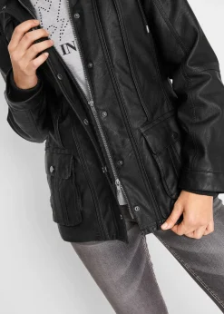 Lederimitat-Jacke