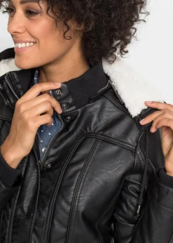 Lederimitat-Jacke