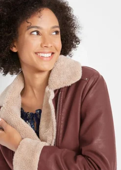 Lederimitat-Jacke, gefüttert