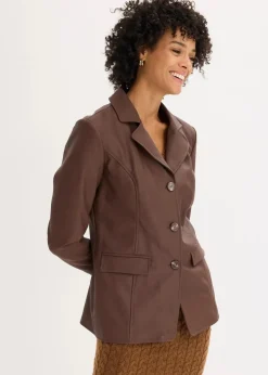 Lederimitat-Longblazer