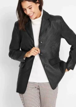 Lederimitat-Longblazer