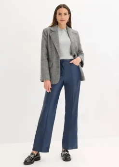 Lederimitat-straight Leg Hose mit Biese