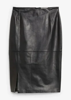 Lederrock mit Schlitz