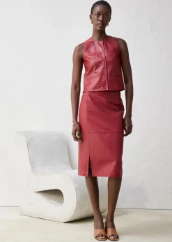 Lederrock mit Schlitz