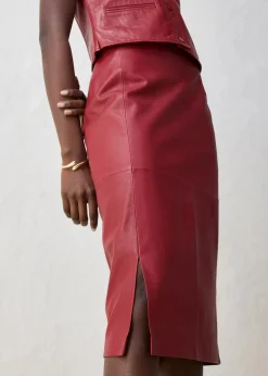 Lederrock mit Schlitz