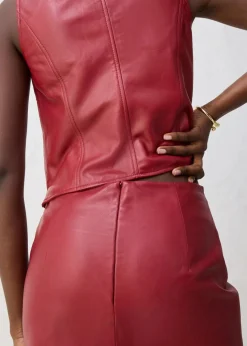 Lederrock mit Schlitz