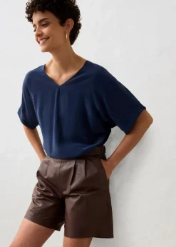 Leder-Shorts aus Lammnappa