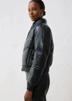 Leder-Steppjacke aus Lammnappa