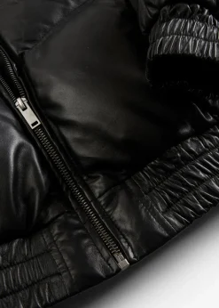 Leder-Steppjacke aus Lammnappa