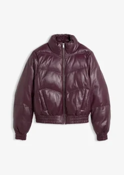 Leder-Steppjacke aus Lammnappa