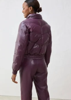 Leder-Steppjacke aus Lammnappa