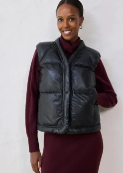 Leder-Steppweste aus Lammnappa