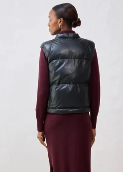 Leder-Steppweste aus Lammnappa