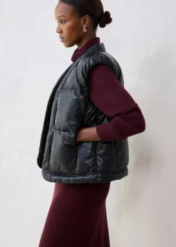 Leder-Steppweste aus Lammnappa