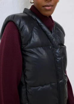 Leder-Steppweste aus Lammnappa