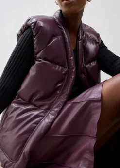 Leder-Steppweste aus Lammnappa