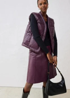 Leder-Steppweste aus Lammnappa