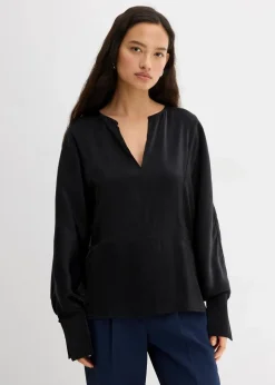 Leicht glänzendes Blusenshirt aus Viskose-Mix