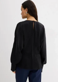 Leicht glänzendes Blusenshirt aus Viskose-Mix