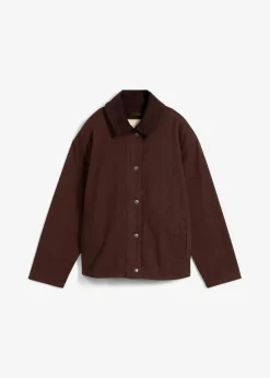 leichte Twill-Jacke mit Cordkragen