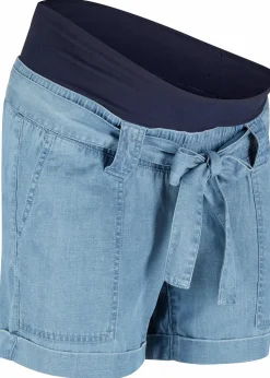 Leichte Umstandshorts mit Lyocell und Leinen