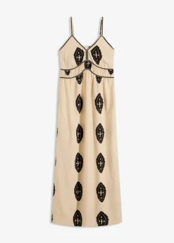 Leinen-Maxikleid aus luftigem Leinen-Mix