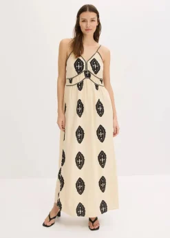 Leinen-Maxikleid aus luftigem Leinen-Mix