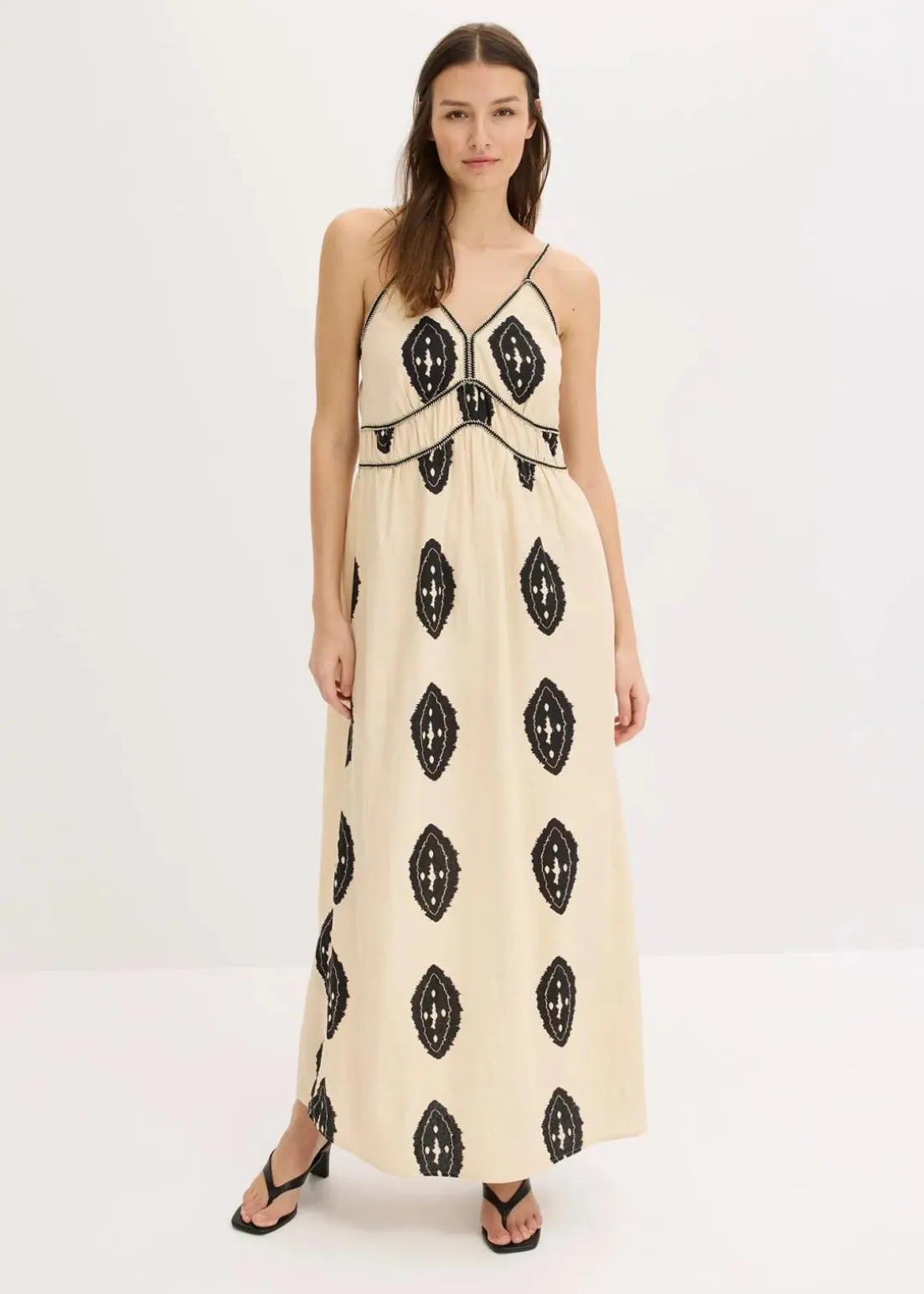 Leinen-Maxikleid aus luftigem Leinen-Mix