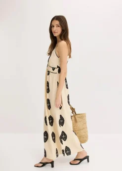 Leinen-Maxikleid aus luftigem Leinen-Mix