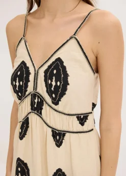 Leinen-Maxikleid aus luftigem Leinen-Mix