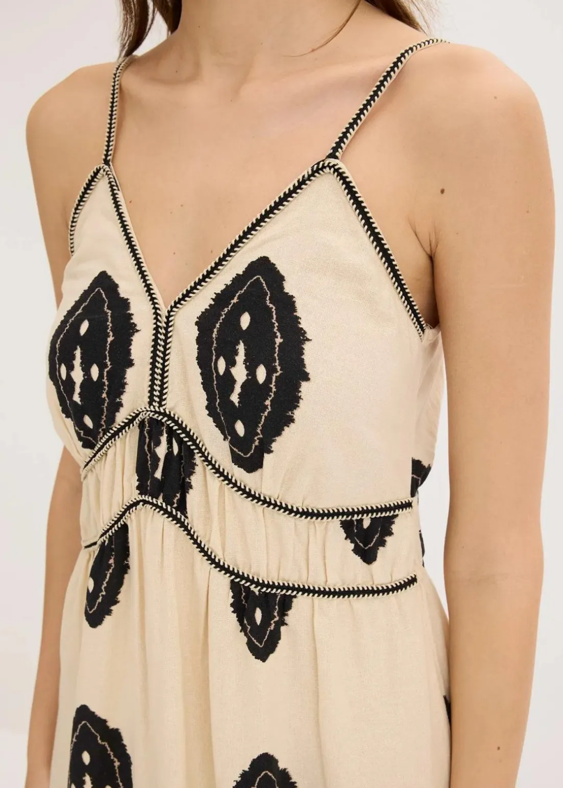 Leinen-Maxikleid aus luftigem Leinen-Mix