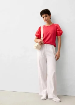 Leinen-Shirt mit Ballonärmeln