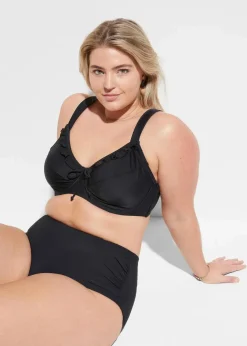 Light Highwaist Shape-Bikinihose mit Raffung