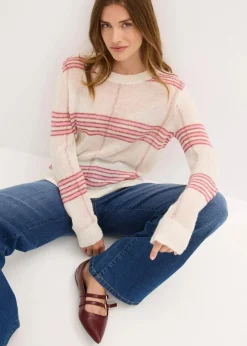 Locker gestrickter Pullover mit Woll- und Alpaka-Anteil