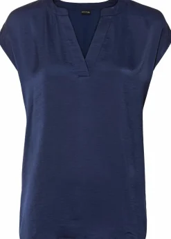 Lockere Satin-Kurzarmtunika mit überschnittenen Schultern