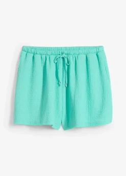 Lockere Schlupf-Shorts aus strukturiertem Crêpe