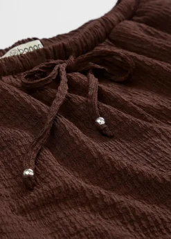 Lockere Schlupf-Shorts aus strukturiertem Crêpe