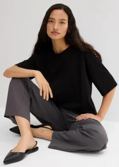 Lockeres T-Shirt aus Baumwoll-Mix