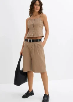 Long-Bermuda aus elastischem Baumwoll-Mix