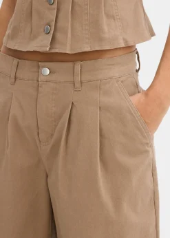 Long-Bermuda aus elastischem Baumwoll-Mix